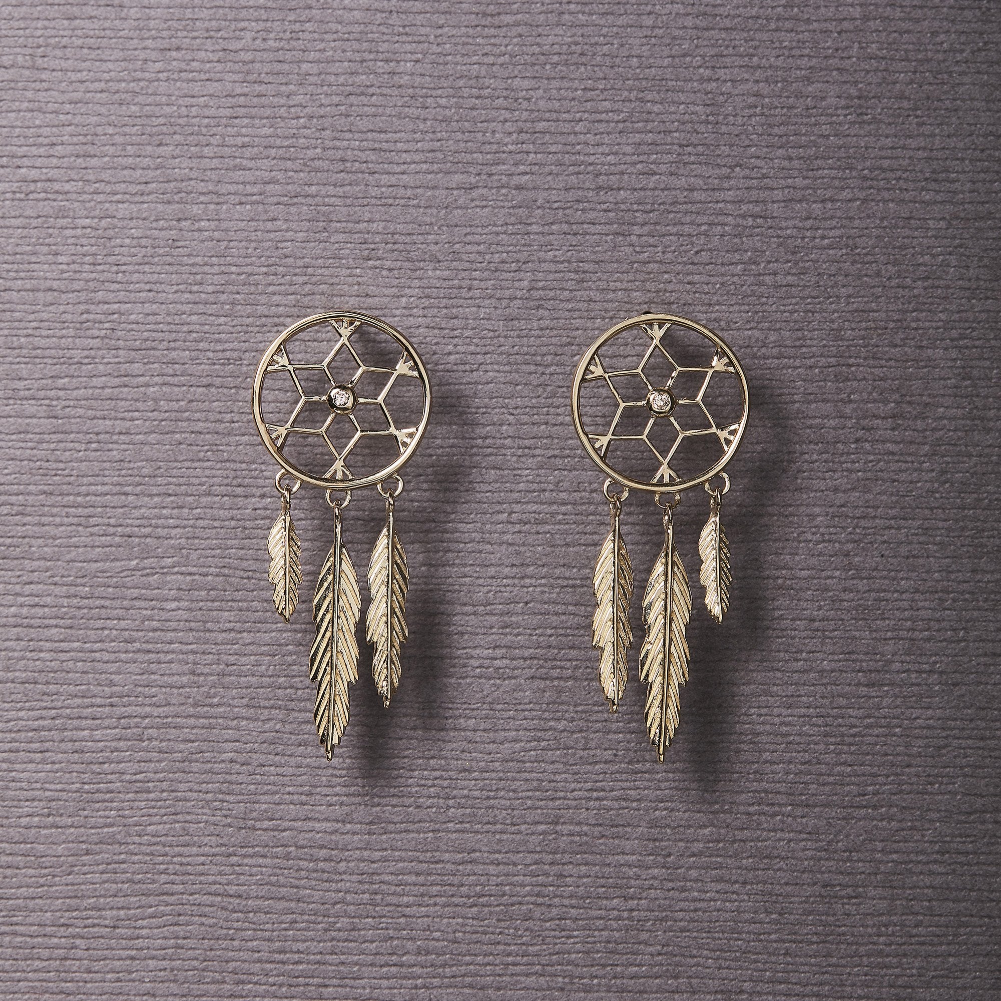 Catchingdreams øreringe 14 Karat Guld Med Diamant 10 Dages Levering