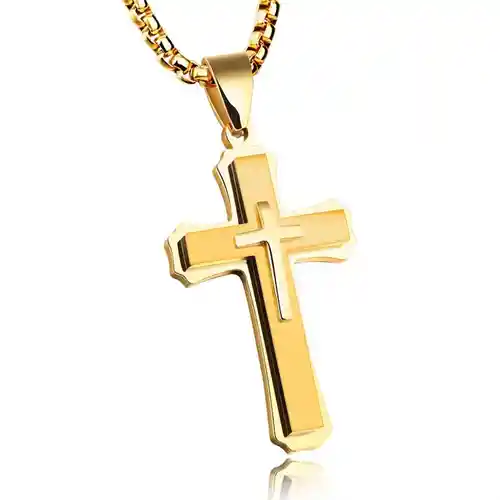 Christian Kors   Forgyldt Rustfri Stål