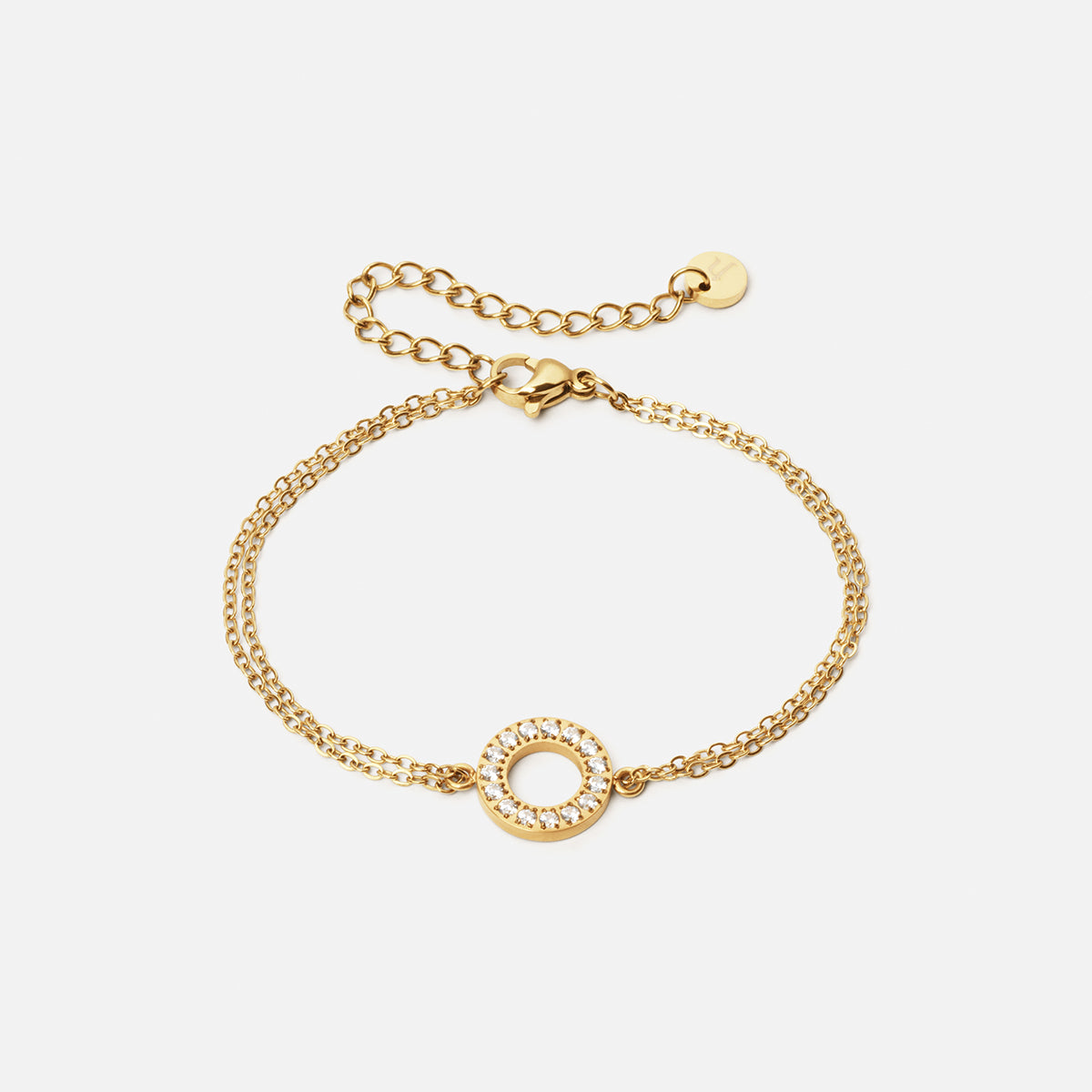 Circle Zirkon Armbånd 18k Guldbelagt 12mm