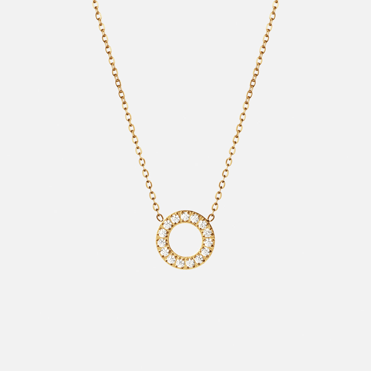 Circle Zirkon Halskæde 18k Guldbelagt 12mm