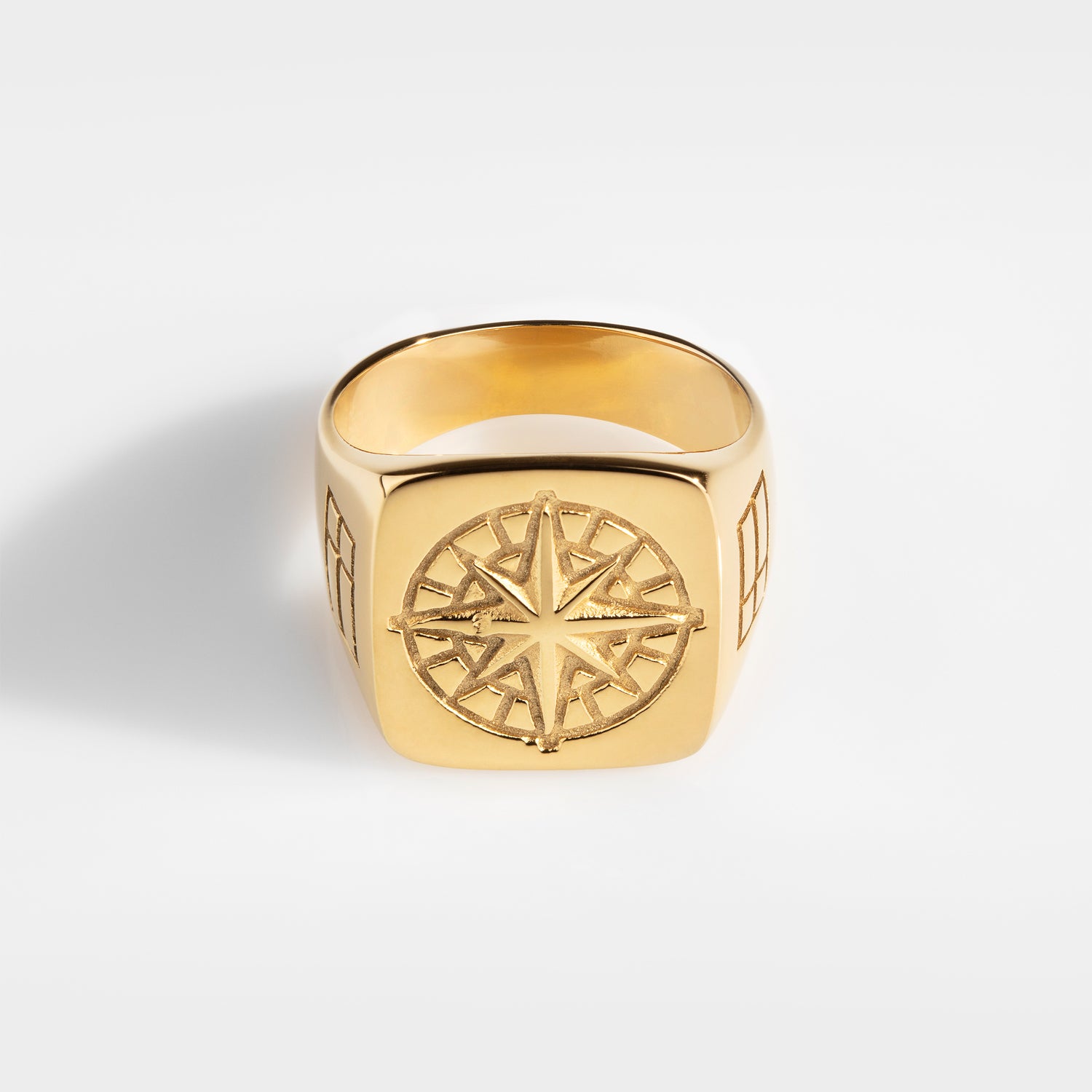Compass Oversize Signature Guldtonet Ring Str    Herre Northern Legacy