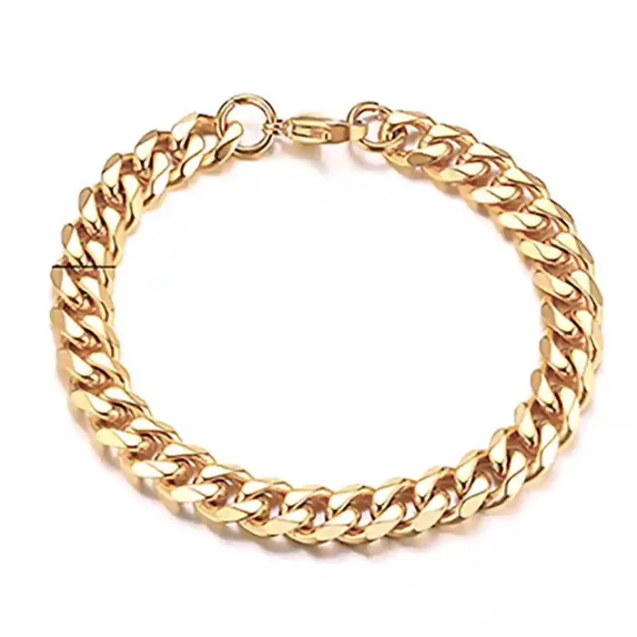 Cuban Chain Herrearmbånd   Forgyldt Rustfri Stål     Mm