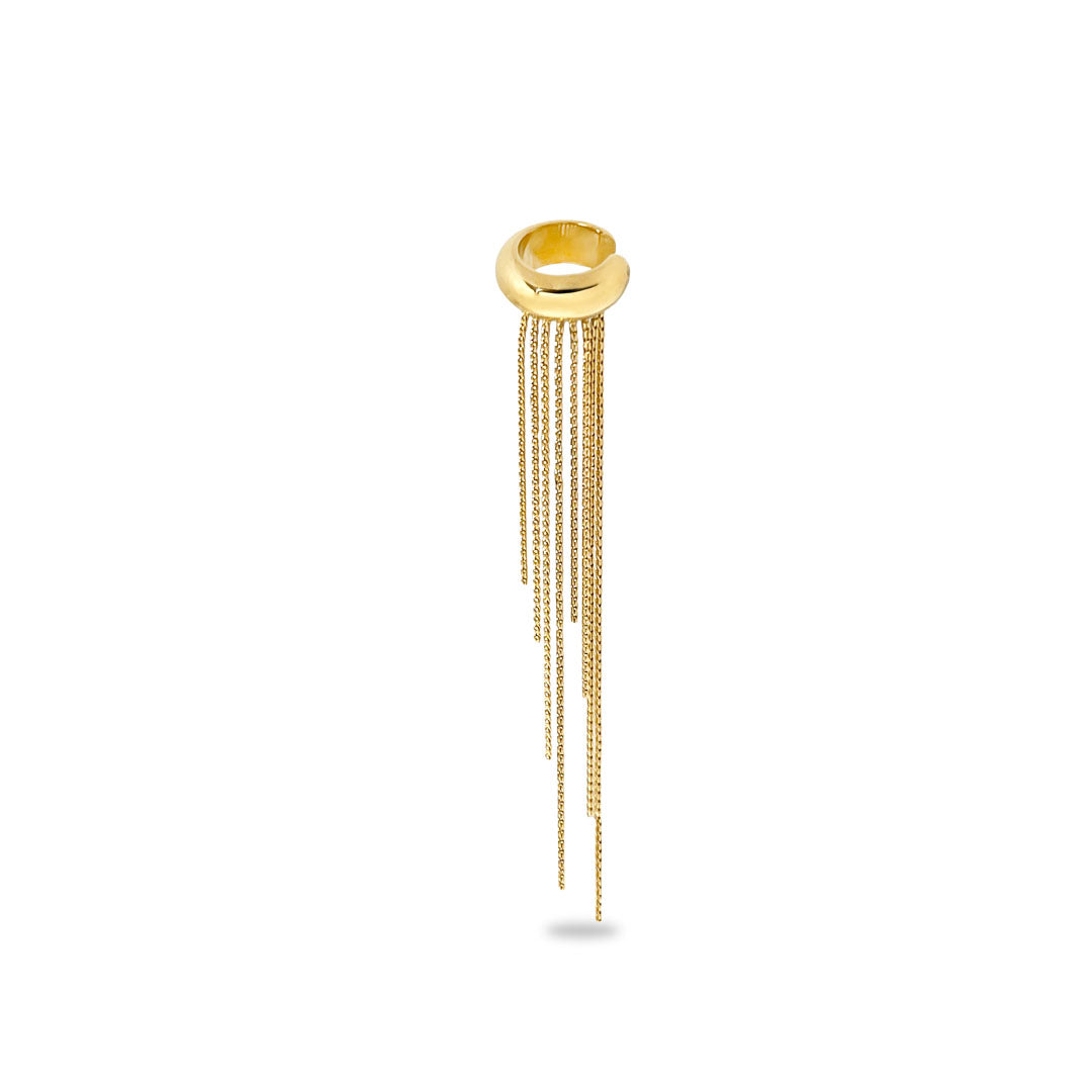 Cuff   ørering - Jellyfish Onesize Regulerbar Størrelse 18 Karat Forgyldt