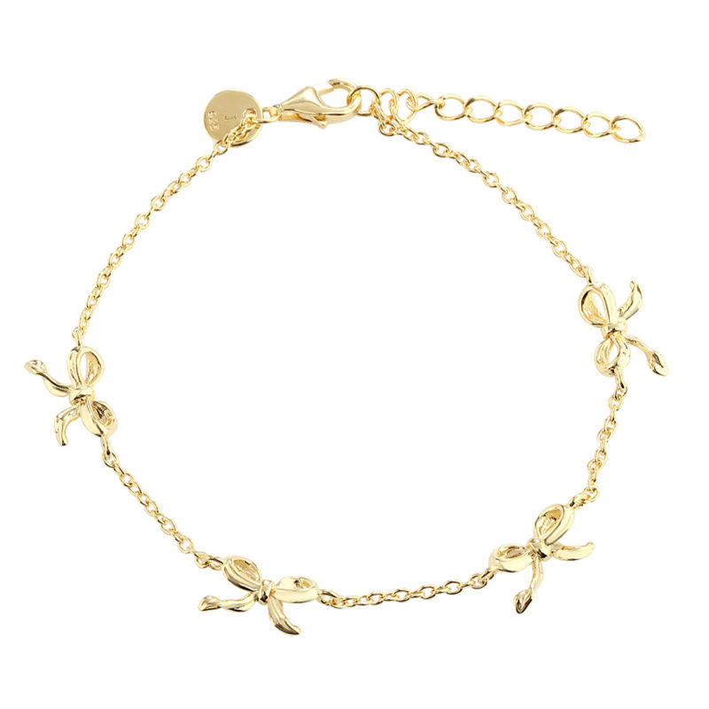 Curve Bow Bracelet   Golden