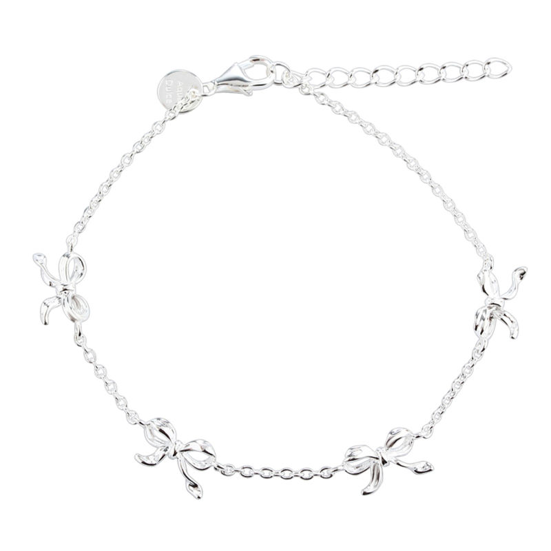 Curve Bow Bracelet   Silver