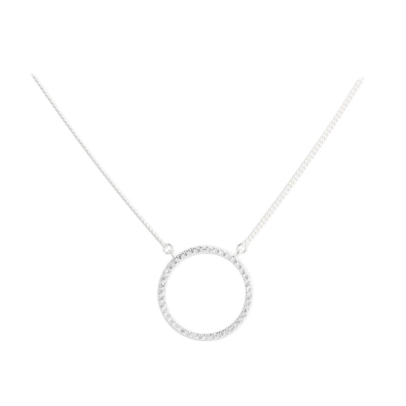 Darling Circle Necklace   Silver