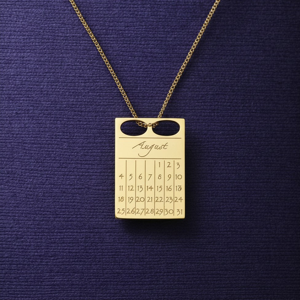 Dateplate Vedhæng Og Halskæde 70 Cm 18 Karat Sterling Sølv Med Diamant