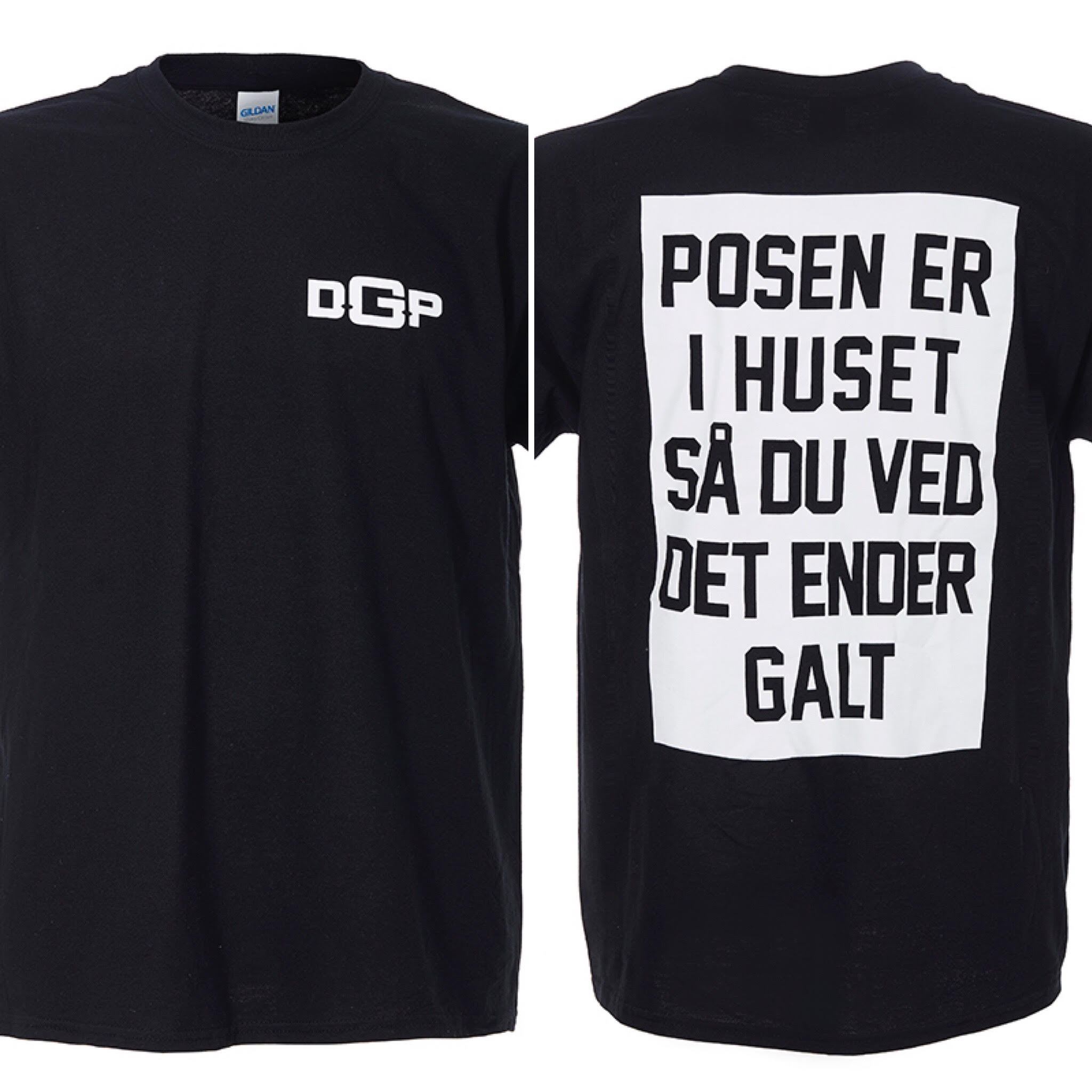 Den Gale Pose Sort  -shirt Posen Er   Huset Tryk Front Og Bag
