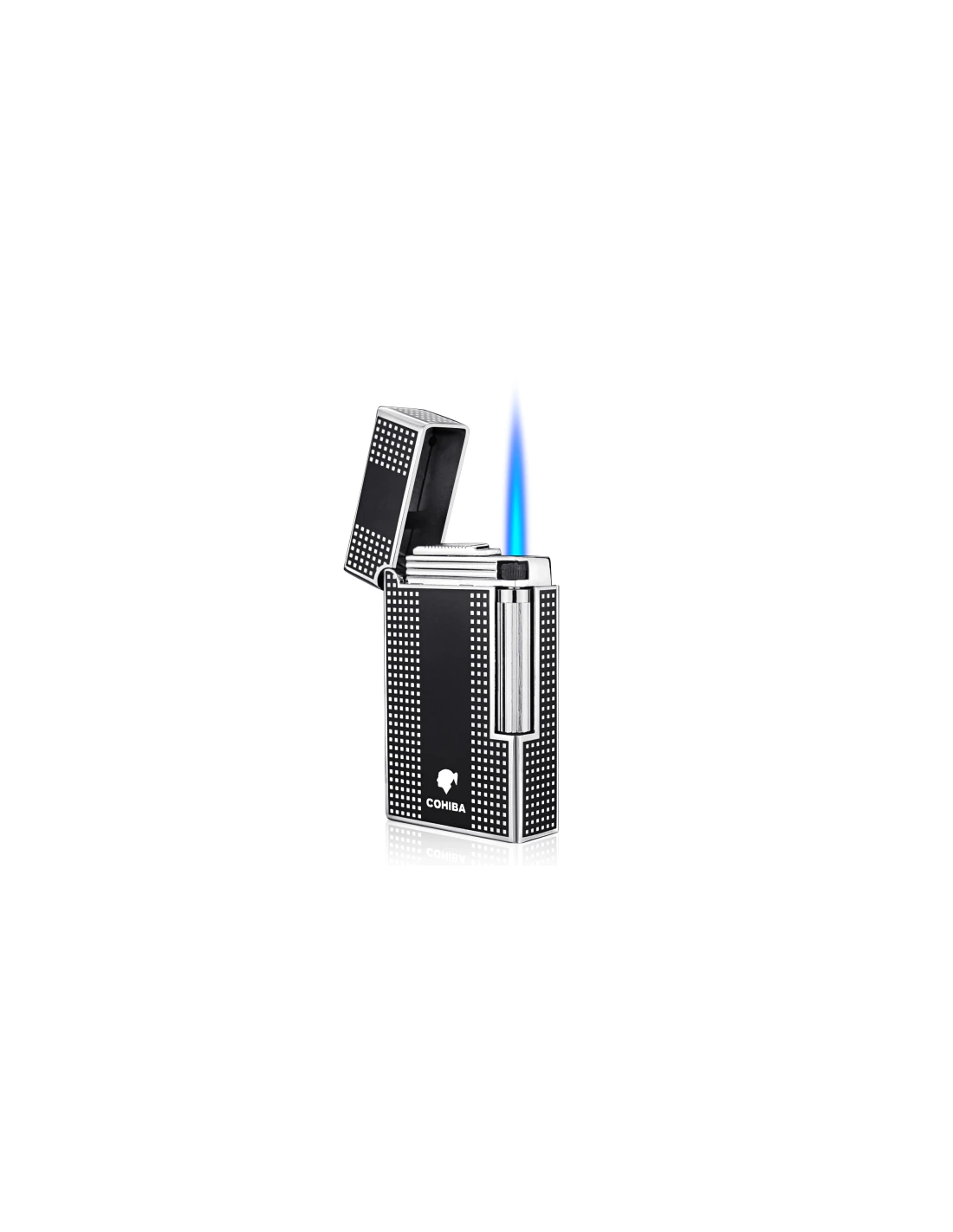 Derui Sort Cigar-og Cigaret Jet Flint Kvalitets Lighter Og Stormlighter Med Cigar Punch