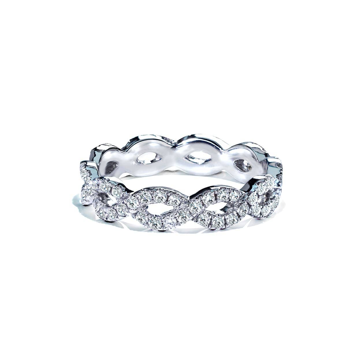 Diamantring Eternity Twist Micropavé Med Diamanter   Hvidguld