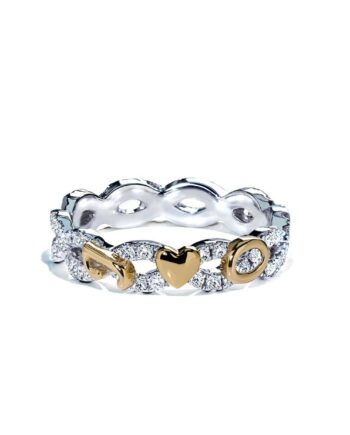 Diamantring Eternity Twist Micropavé Med Initialer Og Diamanter   Hvidguld
