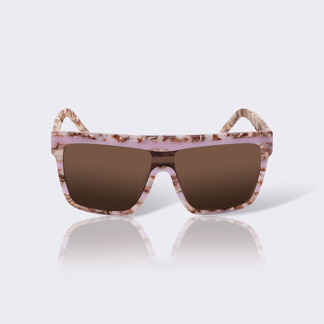 Dropps Exclsv Solbriller  Eyecatcher Canyon   Brun   Rosa Klippemønster Med Brune Brilleglas