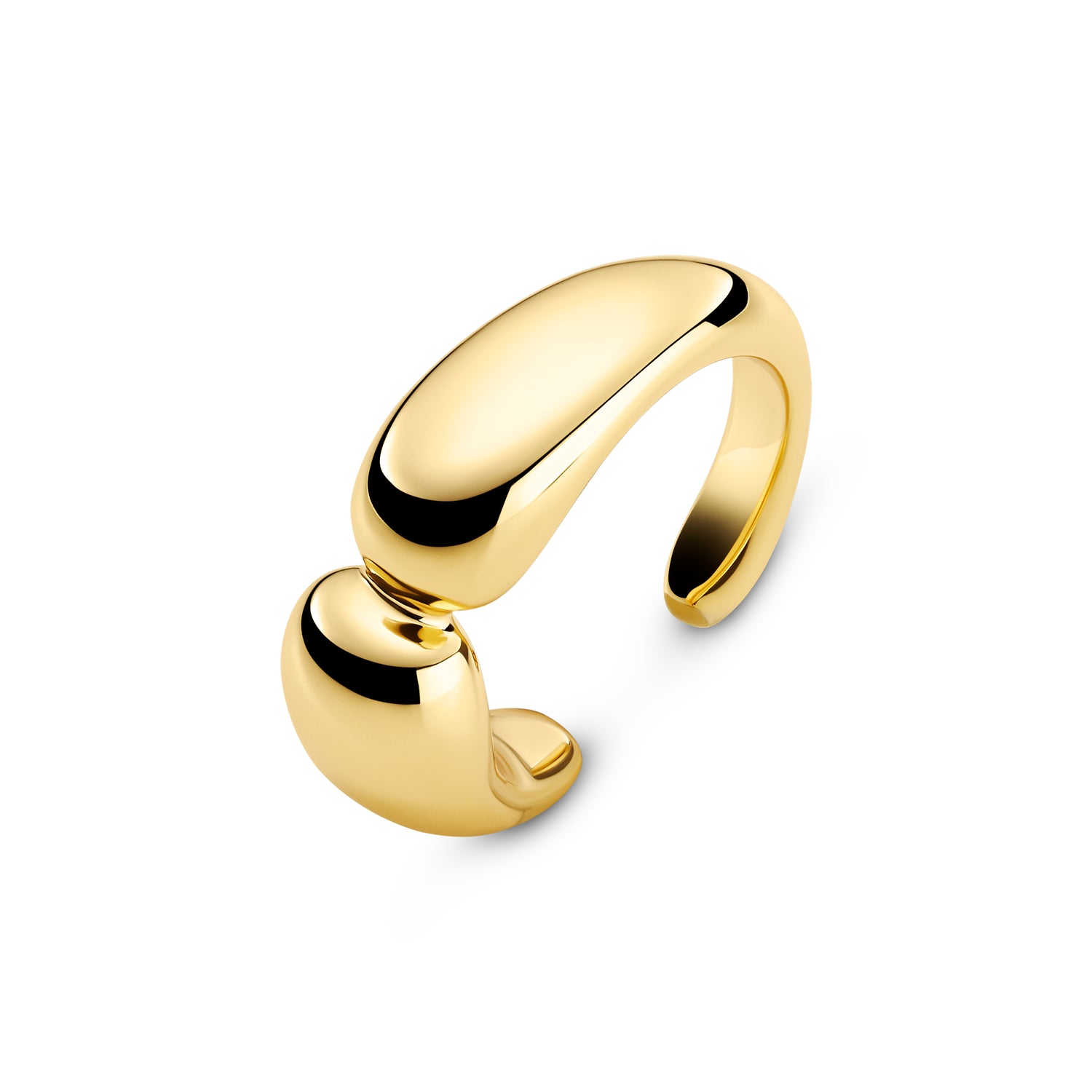 Ear Cuff Goccia Pianura Piccolo 18 Karat Forgyldt  Med Poleret Overflade