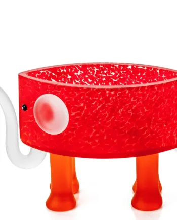 Elefant Kunsthåndværk   Glas  Rød Og Orange 24x31x26 Cm  Glaskunst   Særklasse Borowski