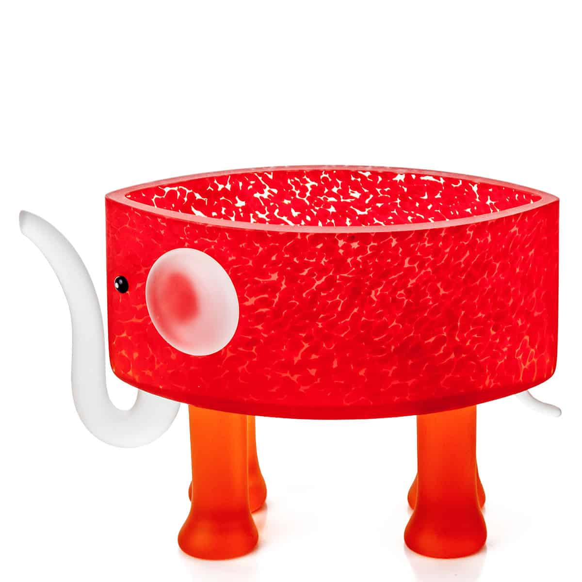 Elefant Kunsthåndværk   Glas  Rød Og Orange 24x31x26 Cm  Glaskunst   Særklasse Borowski