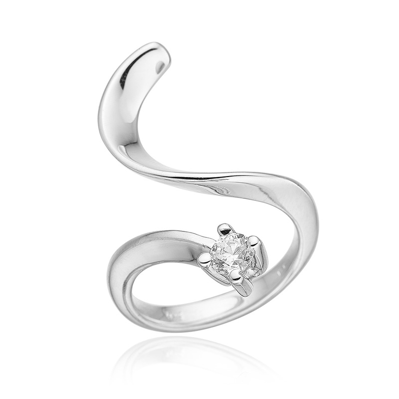 Elegant Sølvring Med Zirkonia 49