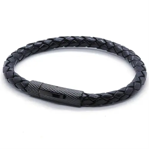 Elian Læderarmbånd Lux Black In Black
