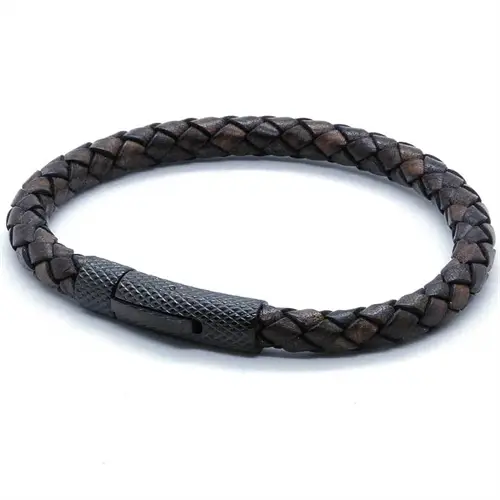 Elian Læderarmbånd Lux Black In Brown
