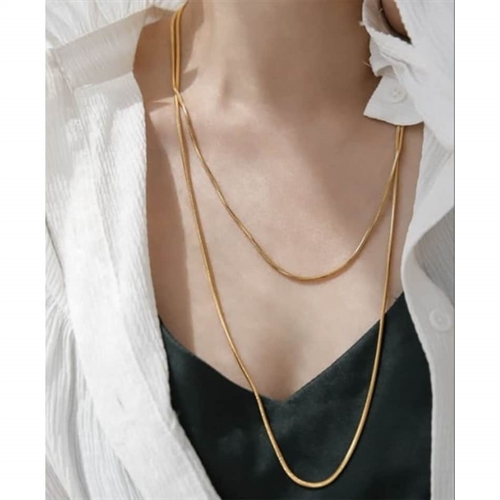 Elyza Titanium Kæde 18k Belagt 125 Cm