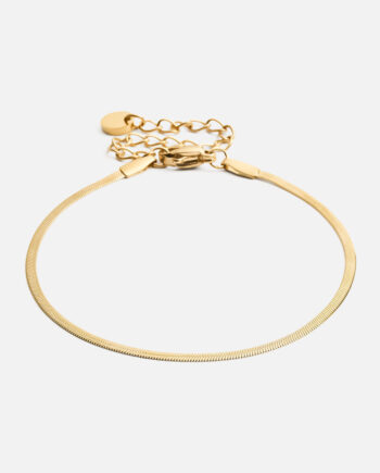 Flad Snake Armbånd 18k Guldbelagt 2mm
