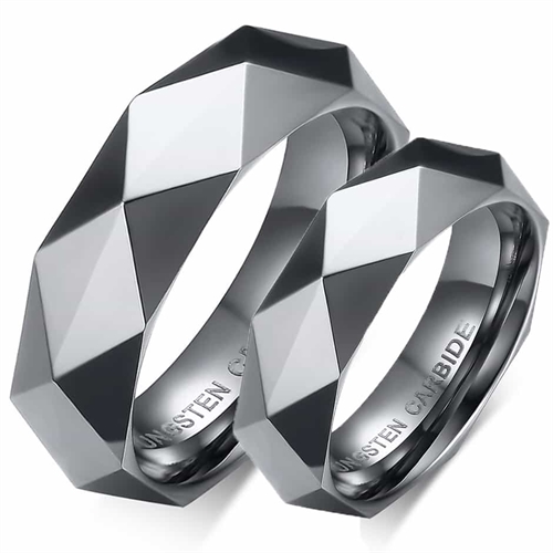 Flot Faceteret Tungsten Ring