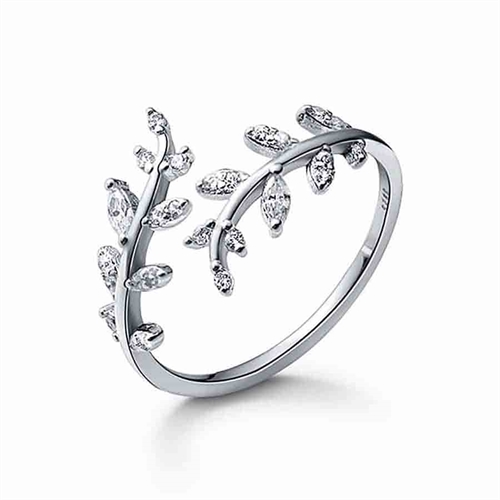 Flower Bandring Med Cz Og   Sterling