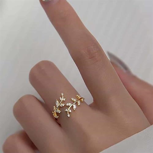 Forgyldt Flower Bandring Med Cz Og   Sterling