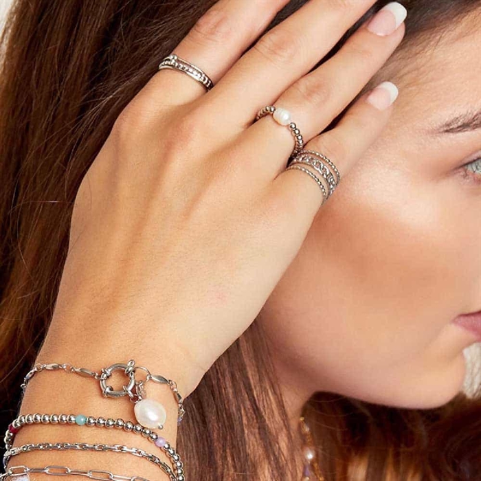 Freelove Ring Med Natursten Rosa   Onesize