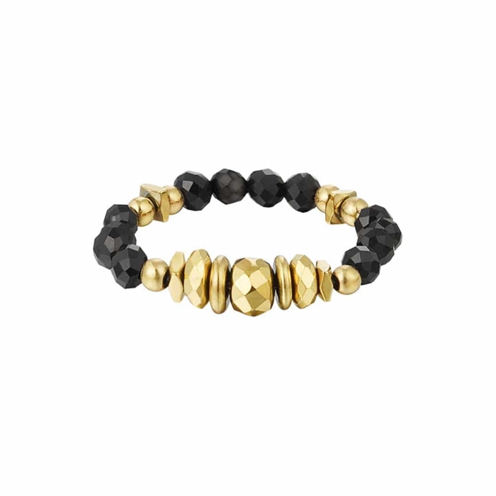 Freelove Ring Med Natursten Sort   Onesize