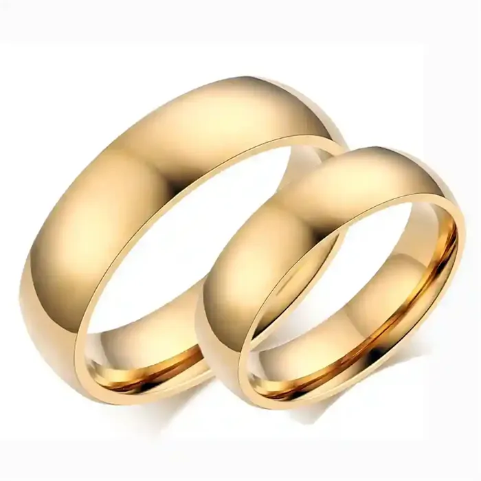 Glossy Forgyldt Ring   ædelstål