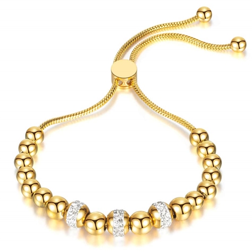 Golden Willai Armbånd   ædelstål Og Cz