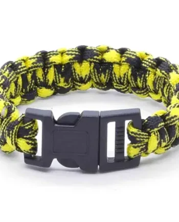 Gul-sort Paracord Armbånd 21 Cm