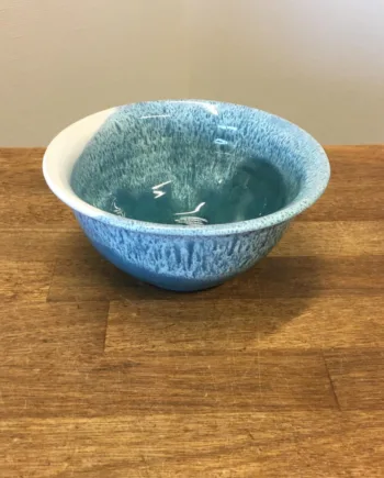Håndlavet Keramik Skåle  12 Farver  Unika Keramik Skål ø17 Cm  Hurtig Levering  Farve Blå Hvid