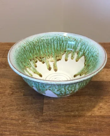 Håndlavet Keramik Skåle  12 Farver  Unika Keramik Skål ø17 Cm  Hurtig Levering  Farve Hvid Grøn