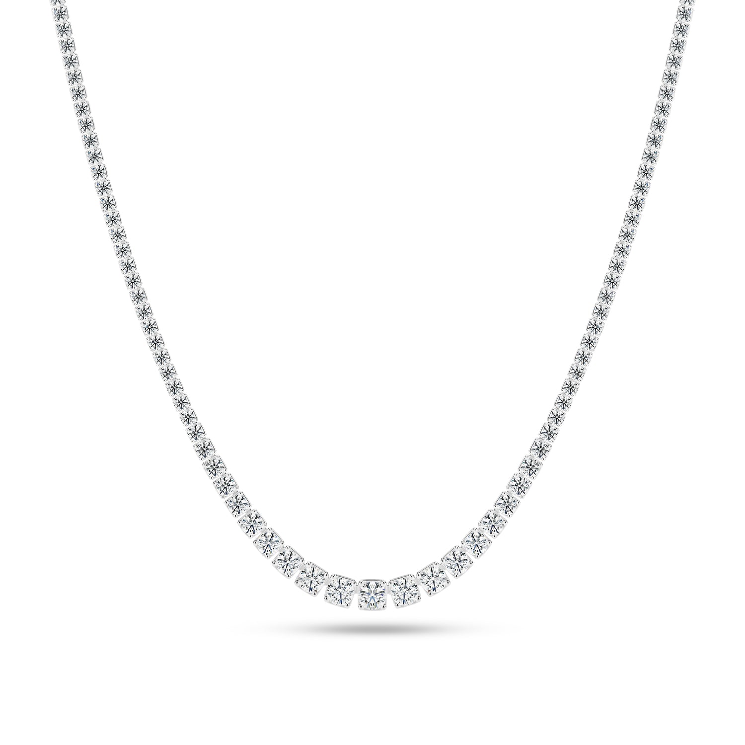 Halskæde Diamante Tennis Altro 14 Kt  Guld El  Hvidguld 11 45 Ct Tw  -  Vs Lab-grown Diamanter