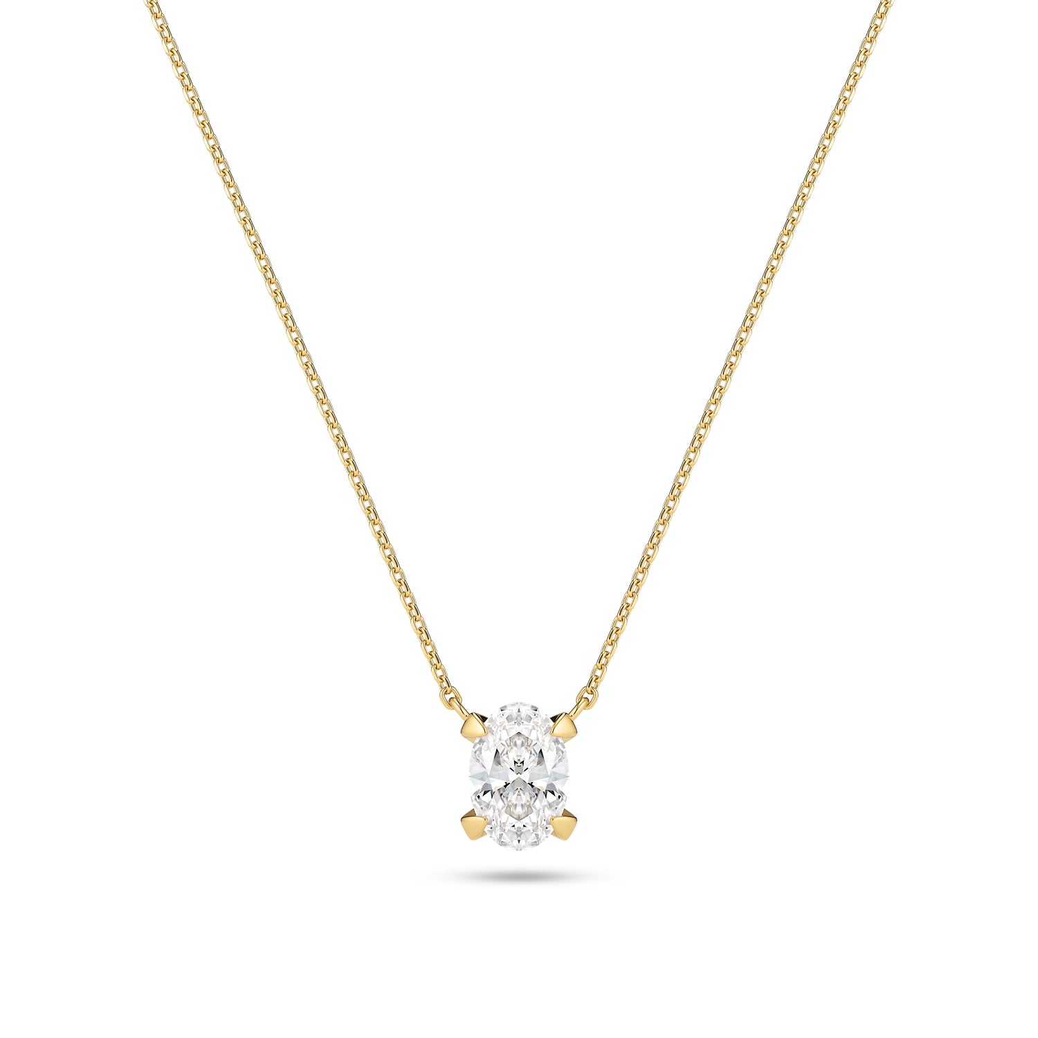 Halskæde Grace Ovale Solitaire 14 Kt  Guld El  Hvidguld   75 Ct Tw  -  Vs Lab-grown Diamant