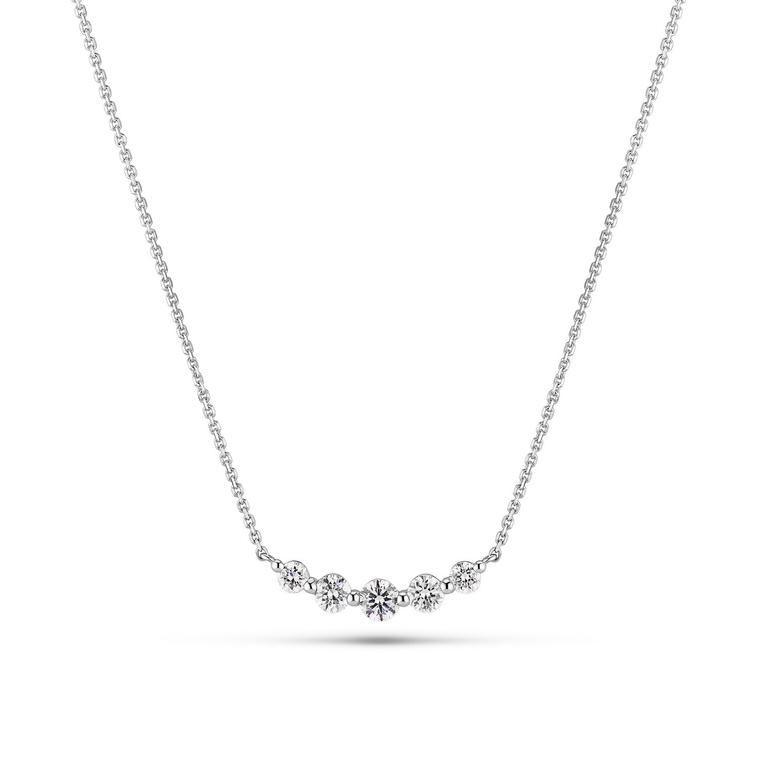 Halskæde Tiara 14 Kt  Guld El  Hvidguld   37-  46 Ct Tw  -  Vs Lab-grown Diamanter