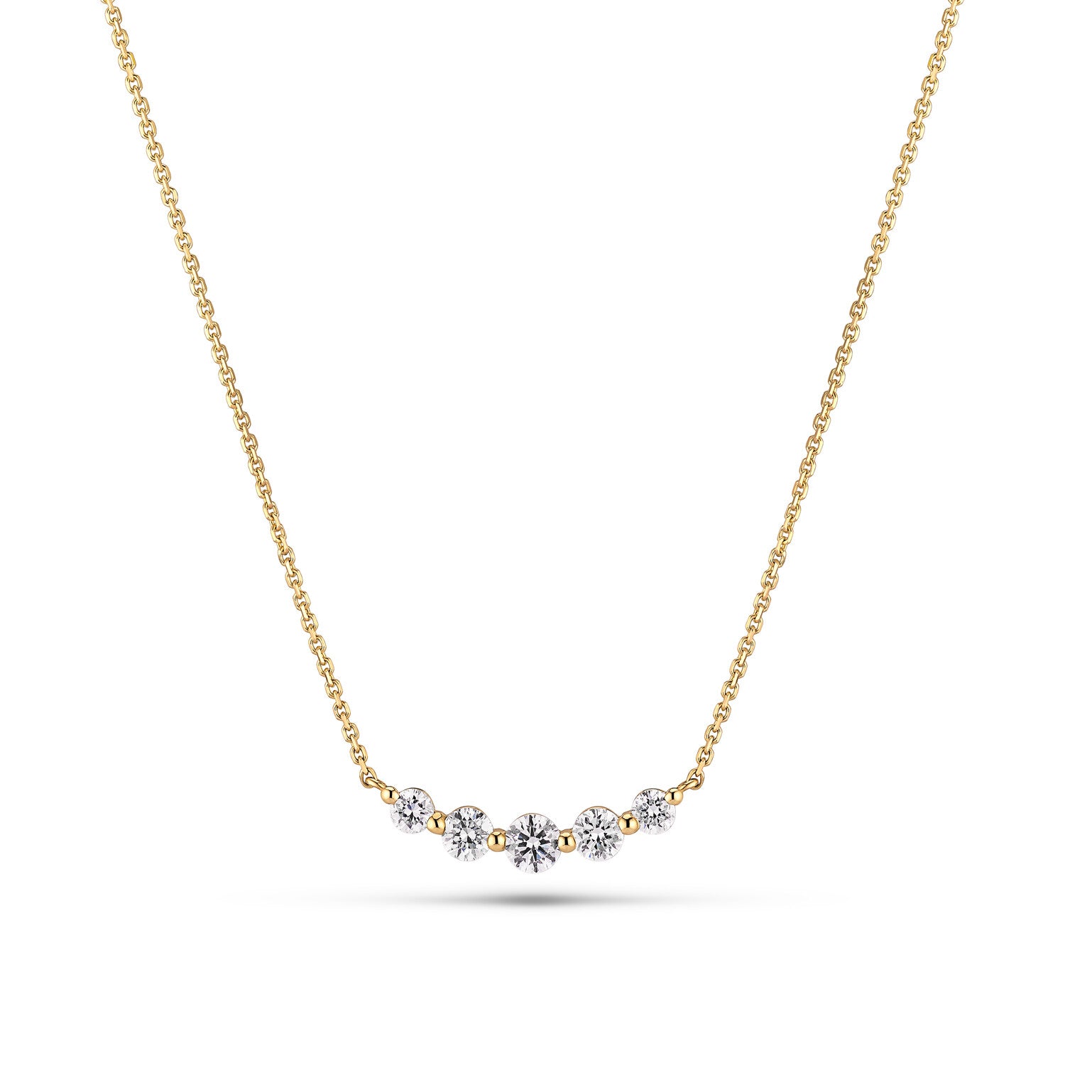 Halskæde Tiara 14 Kt  Guld El  Hvidguld   37-  46 Ct Tw  -  Vs Lab-grown Diamanter