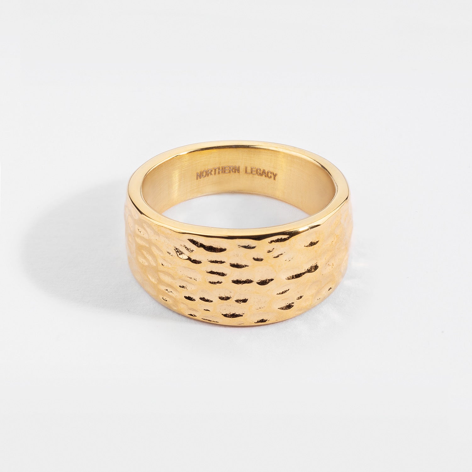 Hammered Signature Guldtonet Ring Str    Herre Northern Legacy