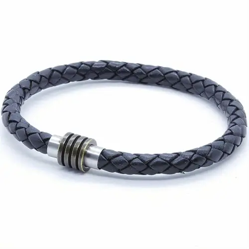 Hammersort Leakos Herrearmbånd   Læder