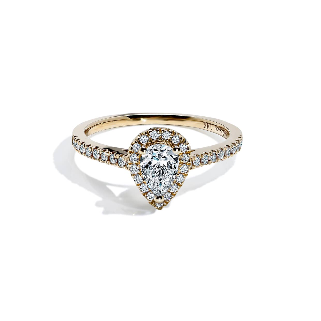 Hartford Forlovelsesring Med Pære Cut Safir Og Diamanter Guld