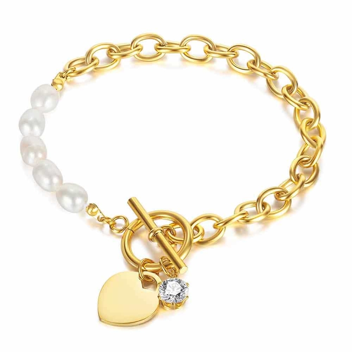 Heart   Pearls Armbånd