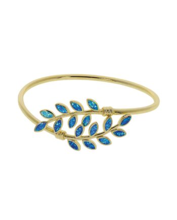 Hera Opal Armbånd Med Blå Opal Sten  925 Sterling Sølv   Guldbelægning