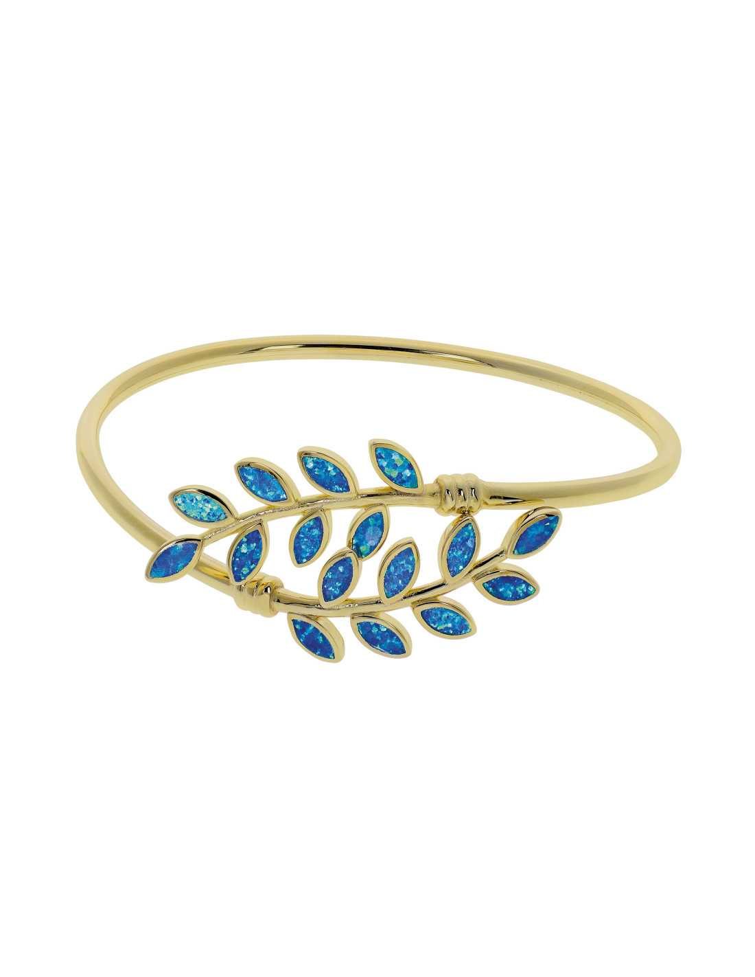 Hera Opal Armbånd Med Blå Opal Sten  925 Sterling Sølv   Guldbelægning