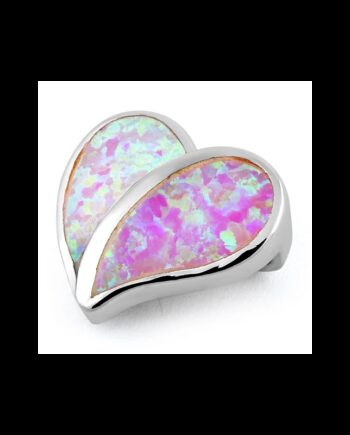 Hjerte Opal Smykke Vedhæng Med Pink Opal Sten  925 Sterling Sølv   Rhodium Belægning