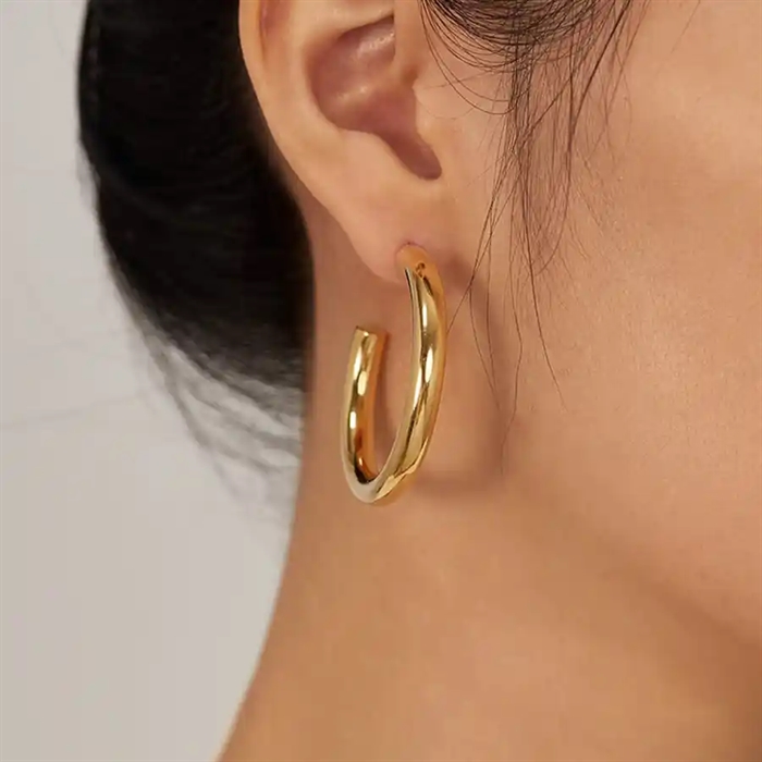 Hoopy ørering   Golden ædelstål
