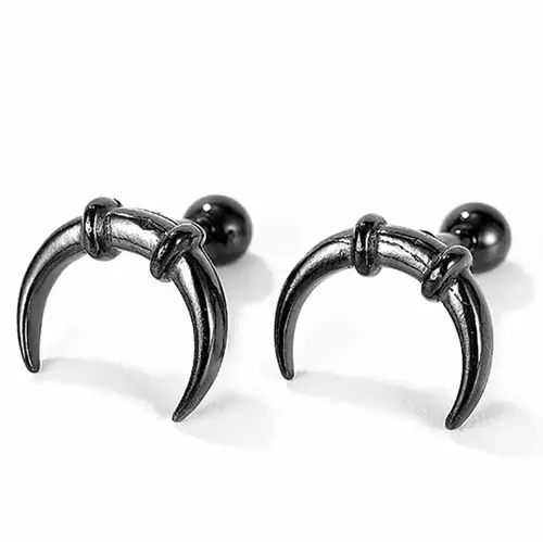 Horn ørering Sort Stål