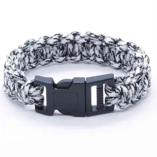 Hvid-sort Paracord Armbånd 21 Cm