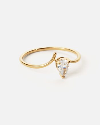 Ice Drop Zirkon Ring 18k Guldbelagt