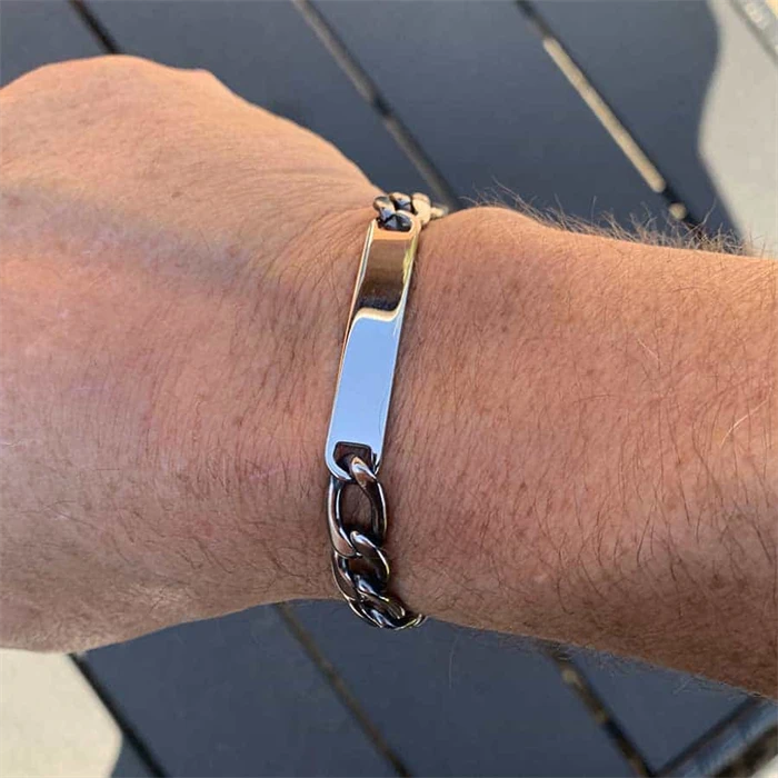 Id Armbånd   Blank Rustfri Stål